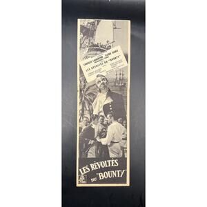 1946 Spanish Clark Gable Movie Herald Handbill Mutiny on the Bounty Hollywood